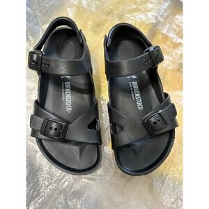 Birkenstock Mogami Black Kids Unisex Sz 33 Narrow EUC